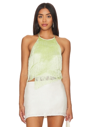House of Harlow 1960 X Revolve Thierry Fringe Top in Green. Size S, XL, XS, XXS.