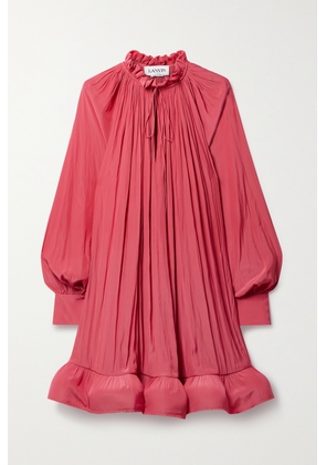 Lanvin - Ruffled Charmeuse Mini Dress - Pink - FR34,FR36,FR38,FR40,FR42,FR44,FR46