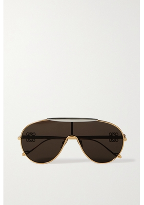 Loewe - Spoiler Oversized Aviator-style Gold- And Silver-tone Sunglasses - One size