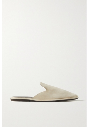 The Row - Franco Suede Slippers - White - IT35,IT36,IT36.5,IT37,IT37.5,IT38,IT38.5,IT39,IT39.5,IT40,IT41,IT42