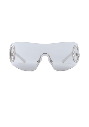 Dolce & Gabbana Shield Sunglasses in White.
