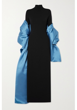 Solace London - Lyana Draped Satin-twill And Stretch-crepe Maxi Dress - Black - UK 4,UK 6,UK 8,UK 10,UK 12,UK 14,UK 16