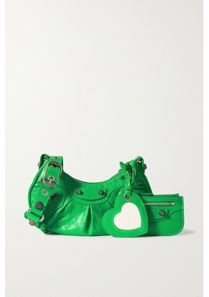 Balenciaga - Le Cagole Xs Studded Crinkled-leather Shoulder Bag - Green - One size