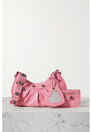 Balenciaga - Le Cagole Xs Studded Crinkled-leather Shoulder Bag - Pink - One size