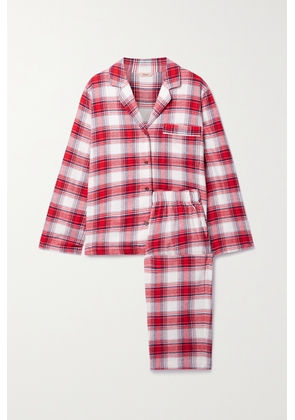 Eberjey - Checked Cotton-flannel Pajama Set - Red - x small,small,medium,large,x large