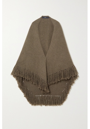 Arch4 - Duchess Fringed Cashmere Wrap - Brown - One size