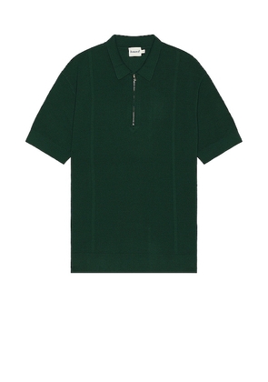 Bound Arthur 1/4 Zip Waffle Knit Polo in Green. Size XL/1X.