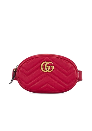 FWRD Renew Gucci GG Marmont Quilted Belt Bag in Red.