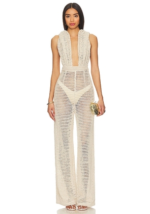 Bronx and Banco Desert Jumpsuit in Cream. Size M.