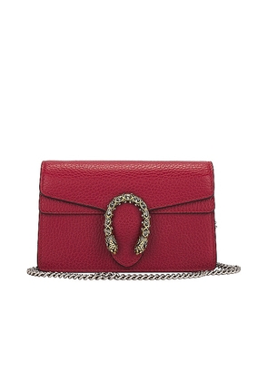 FWRD Renew Gucci Dionysus Leather Shoulder Bag in Red.
