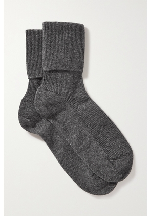 Johnstons of Elgin - Ribbed Cashmere-blend Socks - Gray - One size