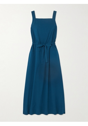 Max Mara - Leisure Panfilo Belted Cotton-seersucker Midi Dress - Blue - UK 4,UK 6,UK 8,UK 10,UK 12,UK 14,UK 16,UK 18