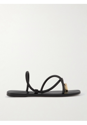 Emme Parsons - Laurie Gold-tone And Leather Sandals - Black - IT35,IT36,IT37,IT38,IT39,IT40,IT41,IT42