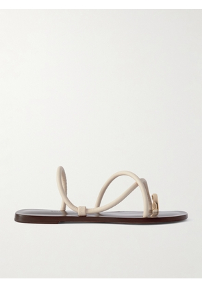 Emme Parsons - Laurie Embellished Leather Sandals - Brown - IT35,IT36,IT37,IT38,IT39,IT40,IT41,IT42