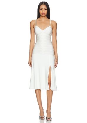 Herve Leger Sophia Dress in White. Size S, XS.
