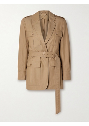 Max Mara - Pacos Belted Cotton-canvas Jacket - Metallic - UK 2,UK 4,UK 6,UK 8,UK 10,UK 12,UK 14,UK 16,UK 18