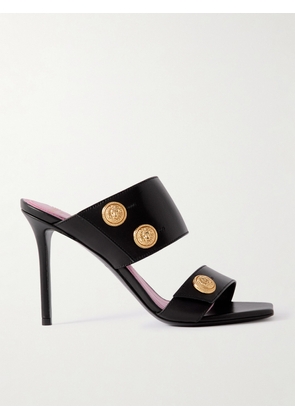 Balmain - Eva Button-embellished Leather Sandals - Black - IT36,IT37,IT38,IT39,IT40,IT41