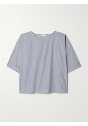 Suzie Kondi - Saria Cropped Striped Cotton-poplin T-shirt - White - x small,small,medium,large,x large