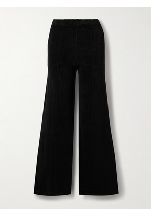 Suzie Kondi - Megalo Cotton-blend Terry Wide-leg Track Pants - Black - x small,small,medium,large,x large