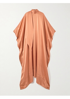 Taller Marmo - New Age Pussy-bow Silk-satin Kaftan - Orange - One size