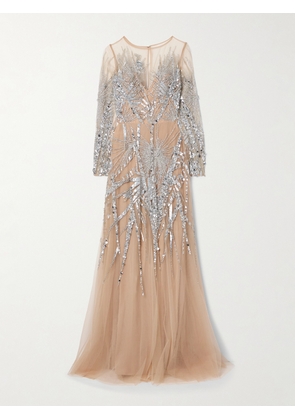 Zuhair Murad - Embellished Tulle Gown - Pink - FR34,FR36,FR38,FR40,FR42