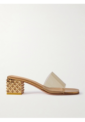Gianvito Rossi - Kara Studded Rubber Mules - Gold - IT36,IT37,IT37.5,IT38,IT38.5,IT39,IT39.5,IT40,IT41,IT42