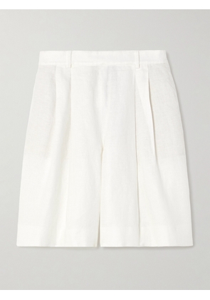 Polo Ralph Lauren - Pleated Linen Shorts - White - US0,US2,US4,US6,US8,US10,US12