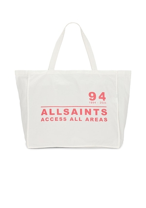 ALLSAINTS Access All Areas Tote in White.
