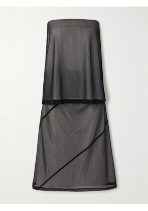 Proenza Schouler - Gwen Strapless Layered Organza Midi Dress - Black - US0,US2,US4,US6,US8