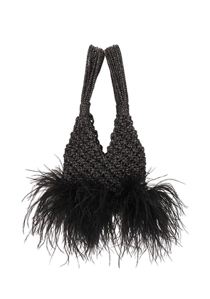 GIUSEPPE DI MORABITO Feather Bag in Black.