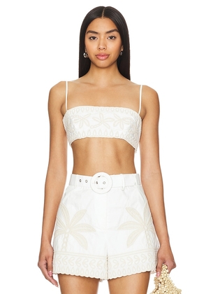 HEMANT AND NANDITA Bandeau Top in White. Size M, XL, XS.