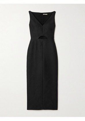 Emilia Wickstead - Ilyse Cutout Cloqué Midi Dress - Black - UK 8,UK 10,UK 12,UK 14,UK 16,UK 18