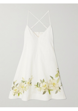 Zimmermann - + Net Sustain Harmony Floral-print Linen Mini Dress - Ivory - 00,0,1,2,3,4