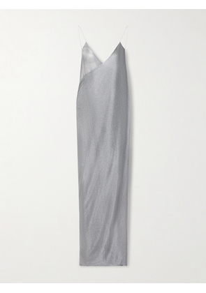 Magda Butrym - Open-back Draped Metallic Jersey Maxi Dress - Silver - FR34,FR36,FR38,FR40