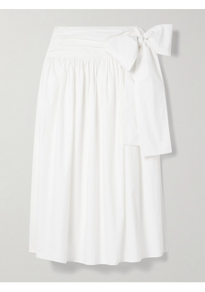 Magda Butrym - Gathered Cotton-poplin Midi Wrap Skirt - White - FR34,FR36,FR38,FR40,FR42
