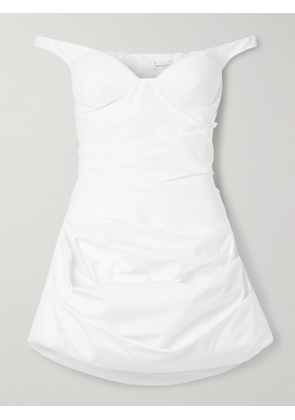 Magda Butrym - Off-the-shoulder Draped Cotton-poplin Mini Dress - White - FR34,FR36,FR38,FR40