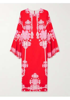 Borgo de Nor - Astoria Oversized Floral-print Crepe Midi Dress - Red - UK 6,UK 8,UK 10,UK 12,UK 14
