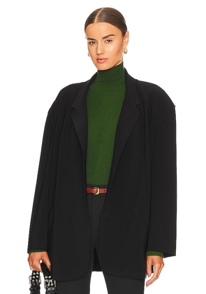 Norma Kamali Oversized Double Breasted Jacket in Black. Size XS.