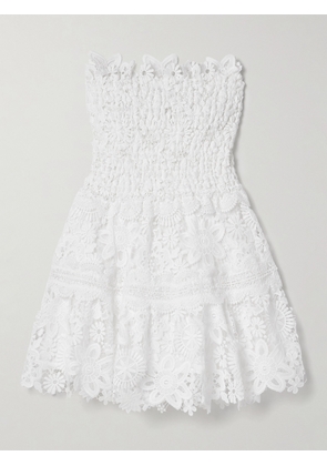WAIMARI - + Net Sustain Tiffany Strapless Shirred Guipure Lace Mini Dress - White - x small,small,medium,large,x large