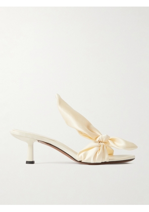 NEOUS - Diana Bow-detailed Satin Sandals - Neutrals - IT36,IT36.5,IT37,IT37.5,IT38,IT38.5,IT39,IT39.5,IT40,IT41