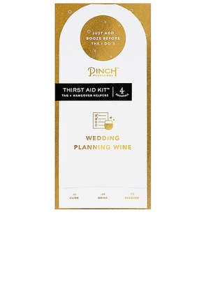 Pinch Provisions Wedding Planning Wine Thirst Aid Kit in Metallic Gold.