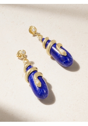 Jacquie Aiche - 14-karat Gold, Diamond And Lapis Lazuli Earrings - Blue - One size