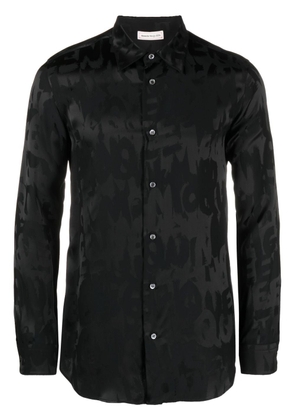 Alexander McQueen Graffiti logo-jacquard shirt - Black