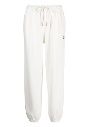 Moncler drawstring-waist cotton track pants - White