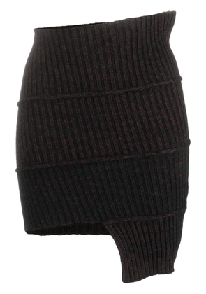 MM6 Maison Margiela asymmetric knitted cotton-blend skirt - Black