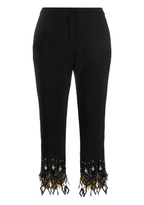 Rabanne studded-ankles cropped trousers - Black