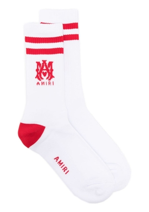 AMIRI intarsia-knitted logo socks - White