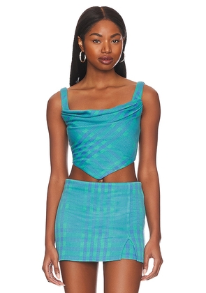 Lovers and Friends Montauk Bustier in Blue. Size S, XS.
