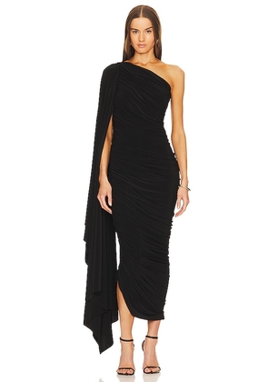 Norma Kamali Diana Gown W/ Sleeve in Black. Size S, XS, XXS.