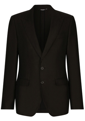 Dolce & Gabbana single-breasted linen blazer - Black